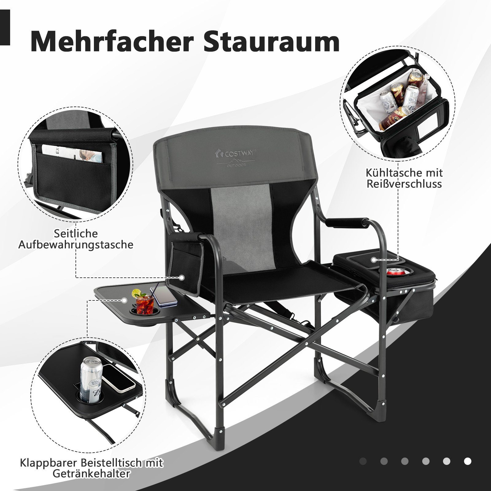 COSTWAY Campingstuhl Faltstuhl, mit Tisch & günstig online kaufen