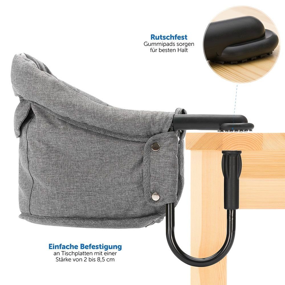 Fillikid Tischsitz Melange Grau, Faltbarer Tischsitz Baby Sitzerhöhung Kind günstig online kaufen