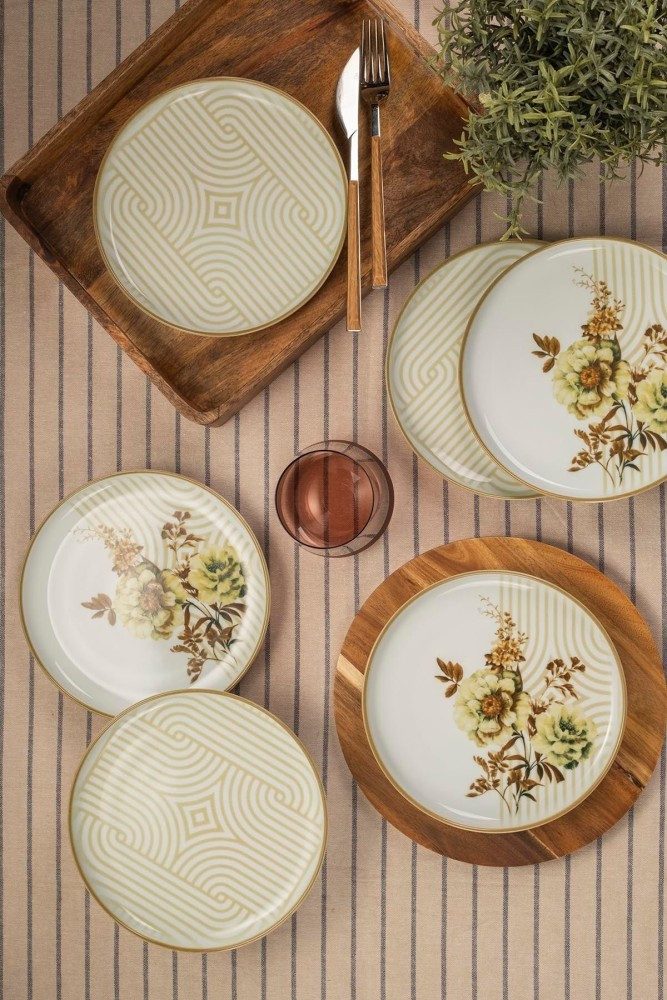 Kütahya Porselen Dessertteller Kütahya Porselen 6er Set Teller 19 cm Porzellan Nostalgie Design