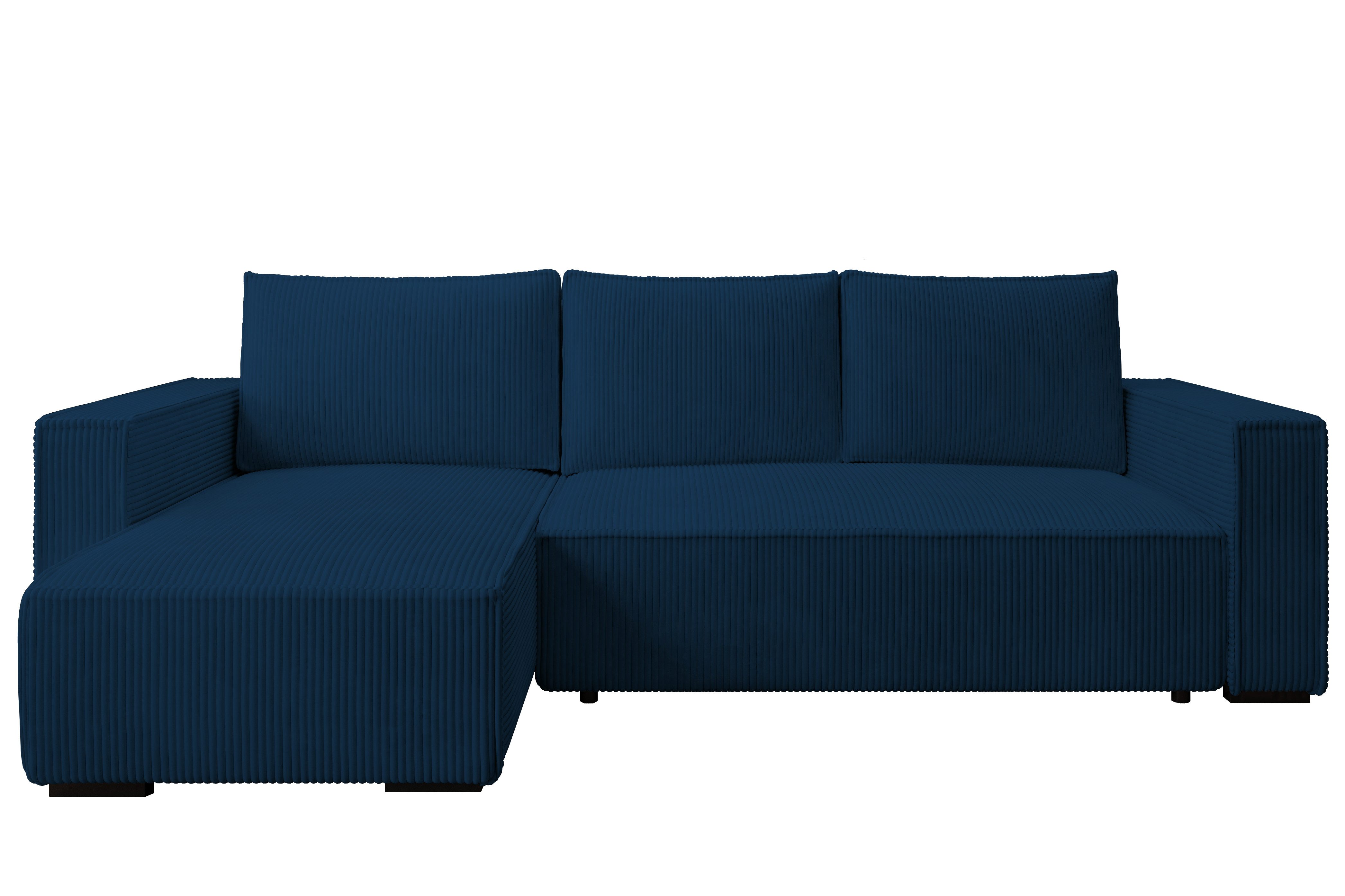 storez24 Ecksofa Letto, mit Bettkasten und Schlaffunktion, Cordstoff, L-Form, bequem