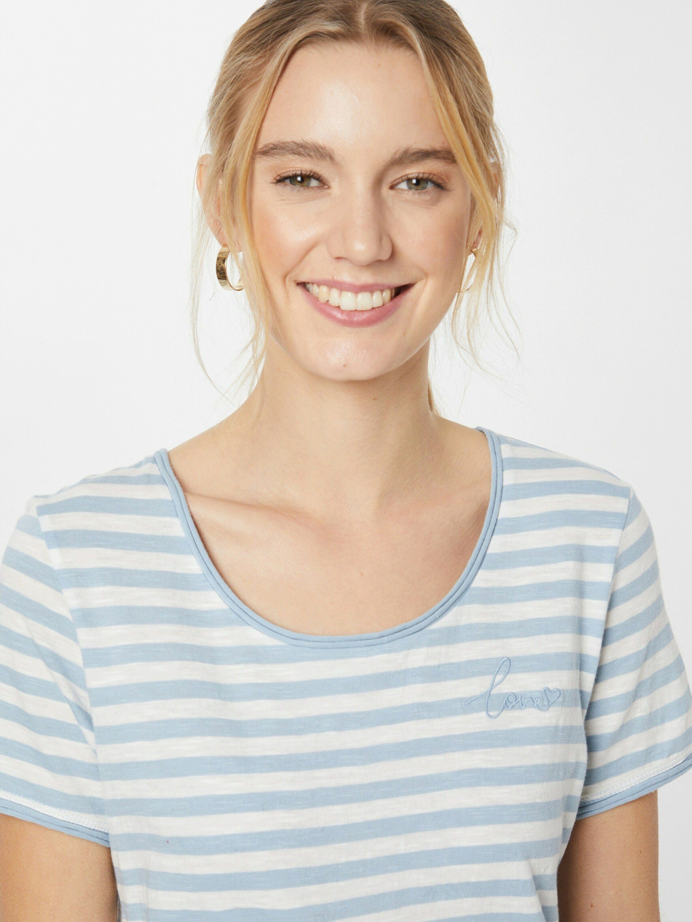 (51) T-Shirt Cia Lieblingsstück (1-tlg) blau Stickerei