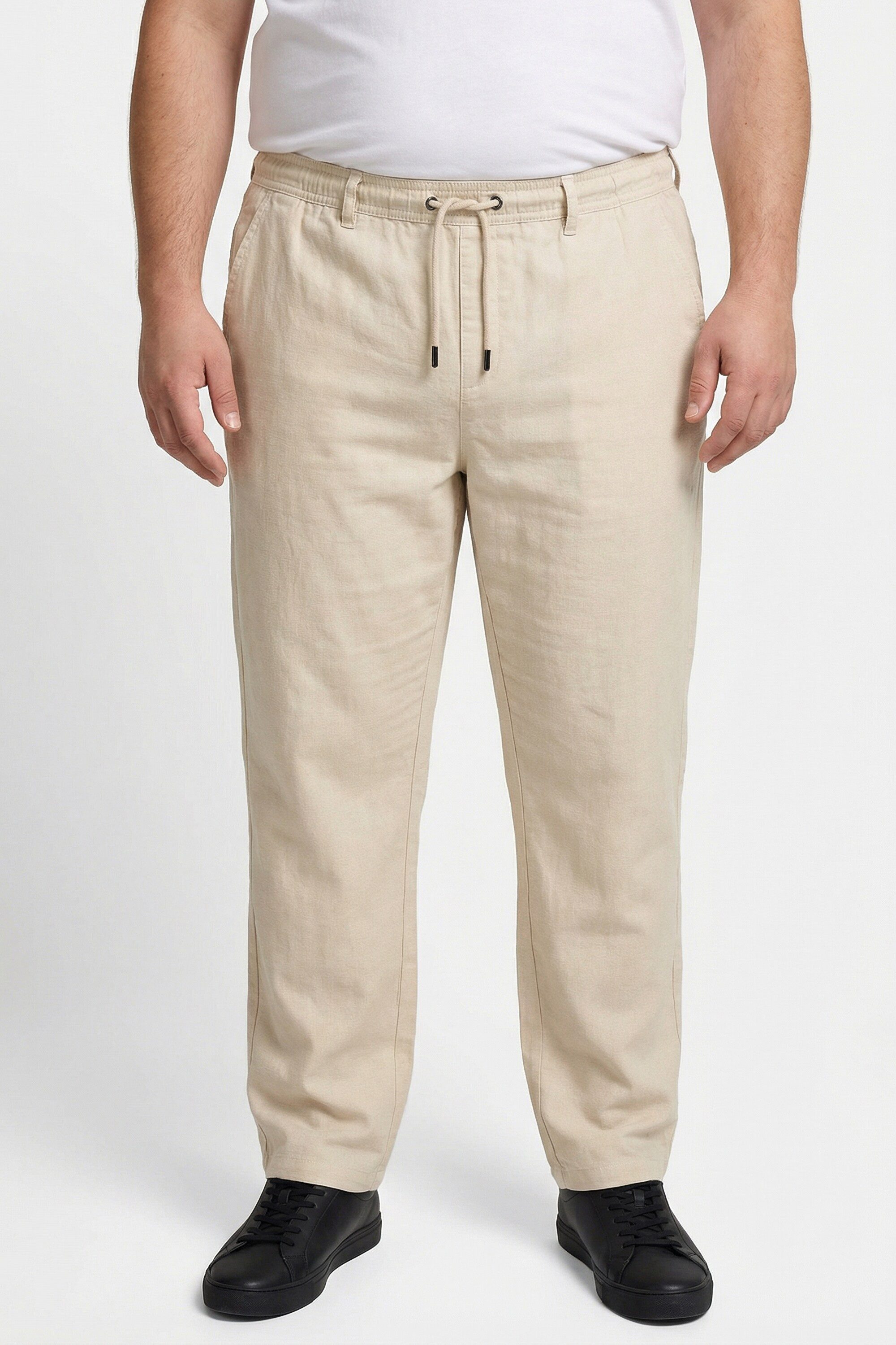 Men Plus Schlupfhose Leinenmix-Hose Relaxed Fit Elastikbund bis 8 XL