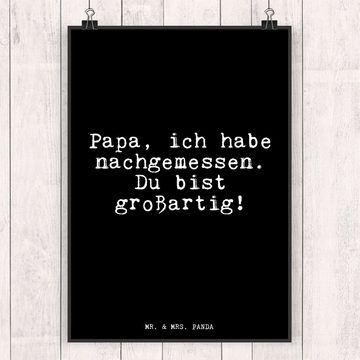 Mr. & Mrs. Panda Poster DIN A3 Papa, ich habe nachgemessen.... - Schwarz - Geschenk, Papa Ges, Fun Talk (1 St)