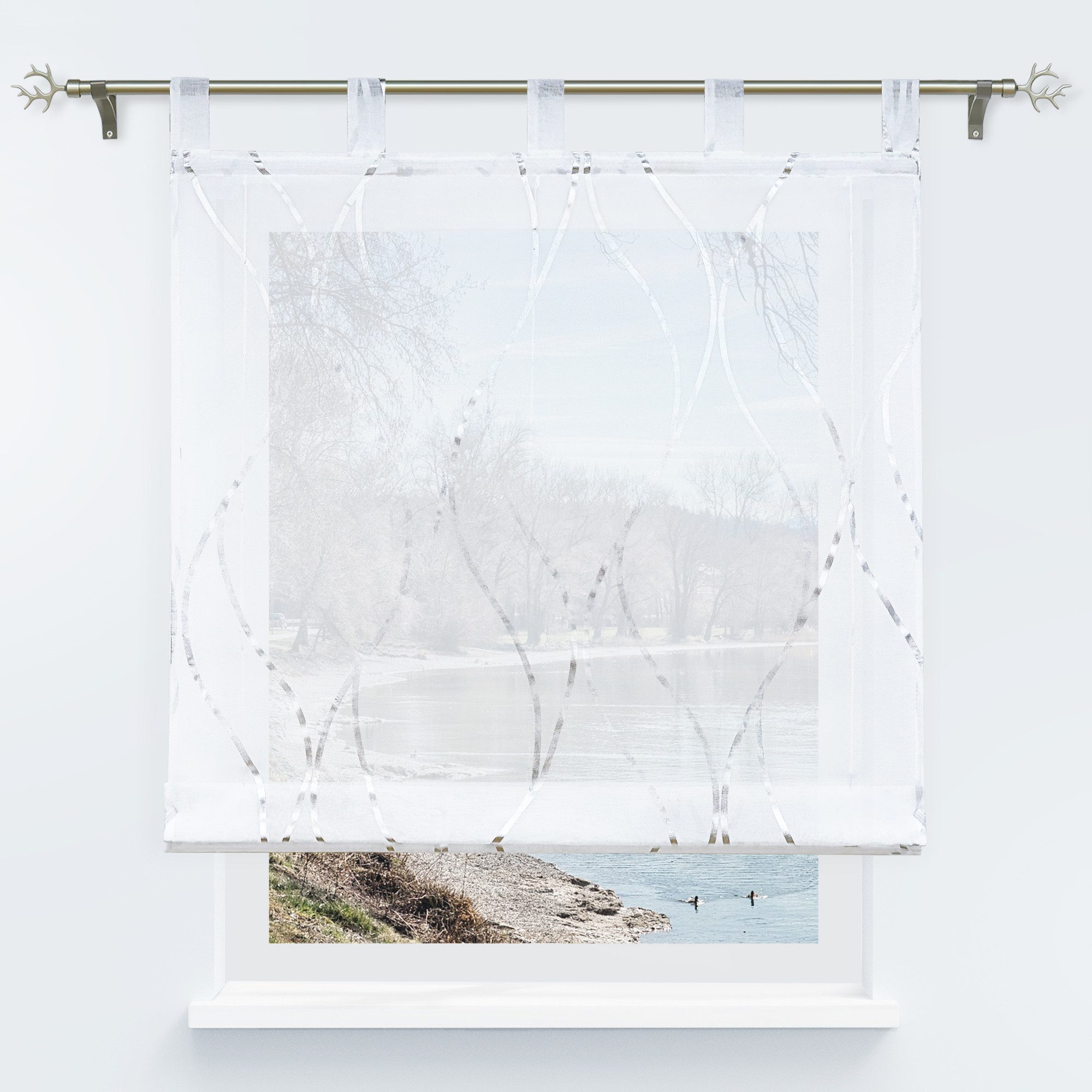 Joyswahl Raffrollo, mit Schlaufen, freihängend, mit Foliendruck, ohne Bohre günstig online kaufen