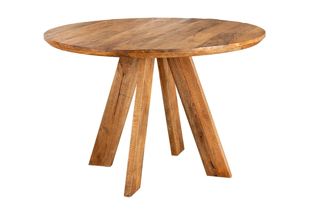 riess-ambiente Esstisch ART WOOD 120cm braun - Mango, Massivholz, Lack, höhenverstellbare Füße (Einzelartikel, 1-St), Küchentisch mit Holzmaserung - ideal für Ess- & Wohnzimmer oder Küche