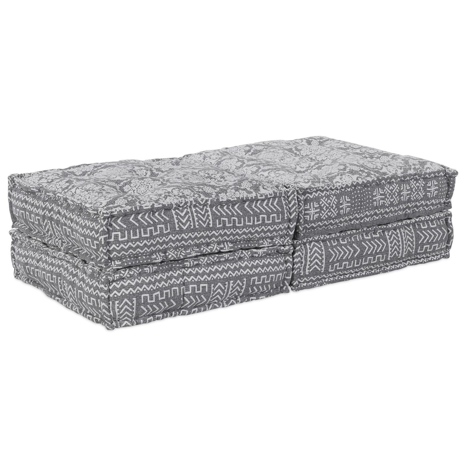 vidaXL Sitzauflage Puff-Schlafsofa 2-Sitzer Modular Hellgrau günstig online kaufen
