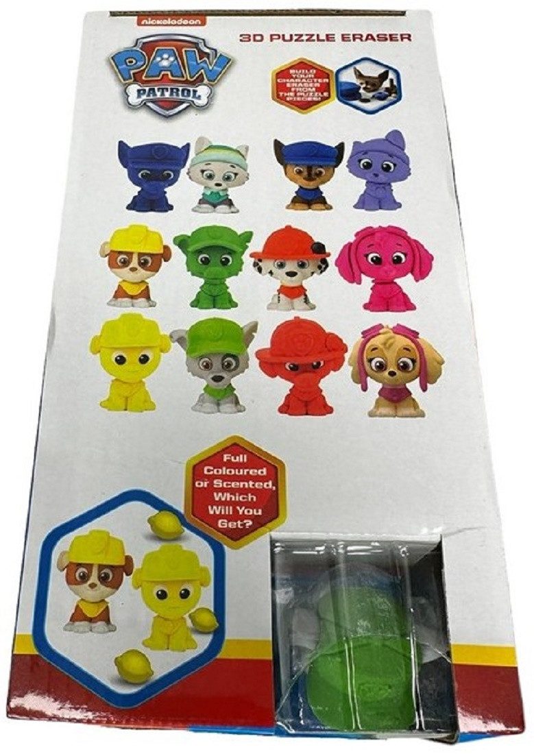 Nickelodeon Puzzle 3D-Puzzle Radiergummi paw patrol Überraschungspaket keine freie Wahl, 2 Puzzleteile, 1x mitgebsel kindergeburtstag Radiergummi Geschenk Mädchen Jungen 6cm