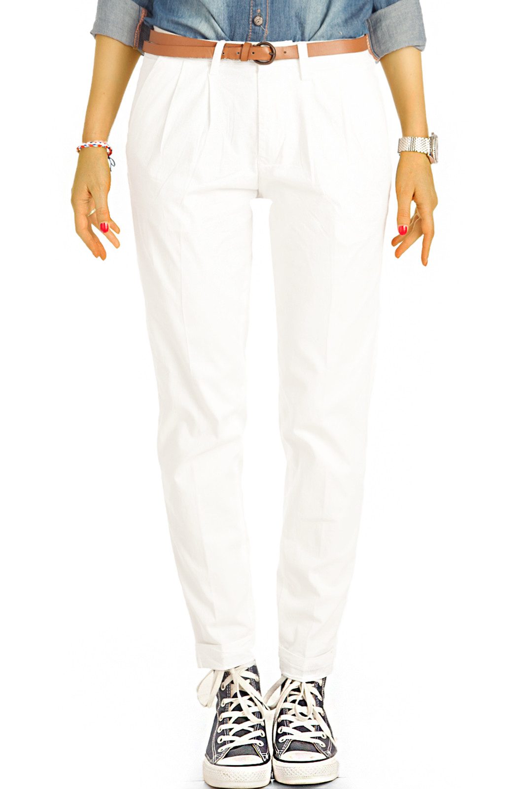 be styled Chinohose Medium Waist Tapered bunte Chinohose - Damen - j20L-1 mit Stretch-Anteil