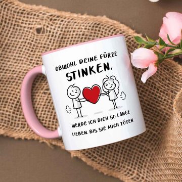 GRAVURZEILE Tasse mit Spruch - Deine Fürze stinken - Lustiges Geschenk für Freunde -, Keramik