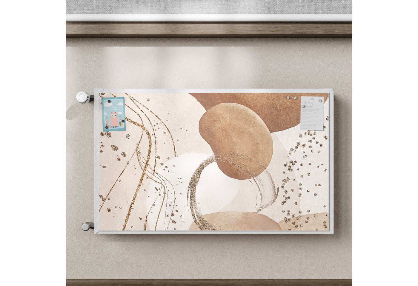 Thumbnail - DEQORI Magnetfolie 'Erdfarbene Eleganz', beschreibbar Heizung Magnetmatte magnetisch Magnetfolie