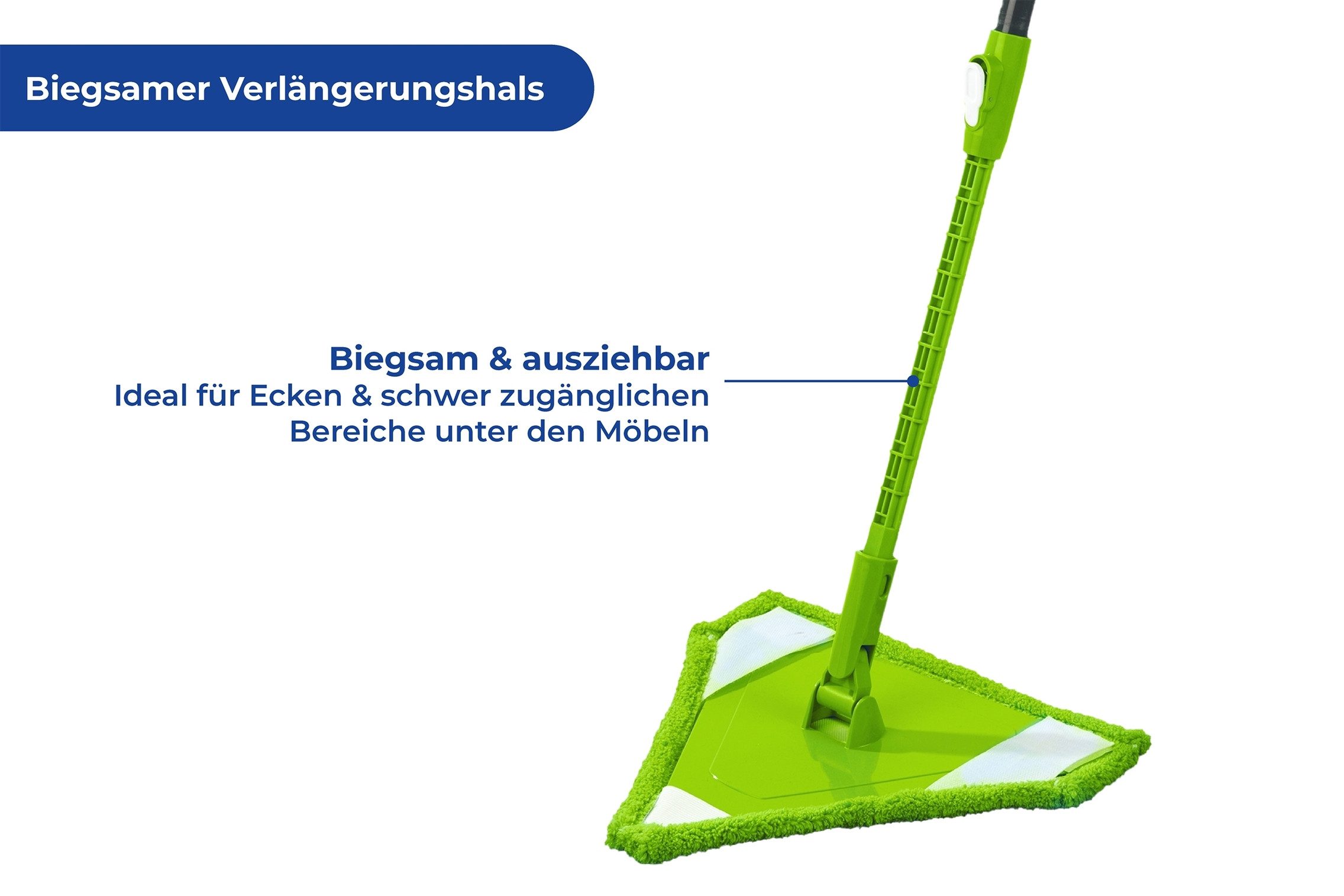Maximex Bodenwischer-Set Modell Triangel, (Set), flacher Wischmopp, Mikrofaser, zur Reinigung von Ecken & Nischen