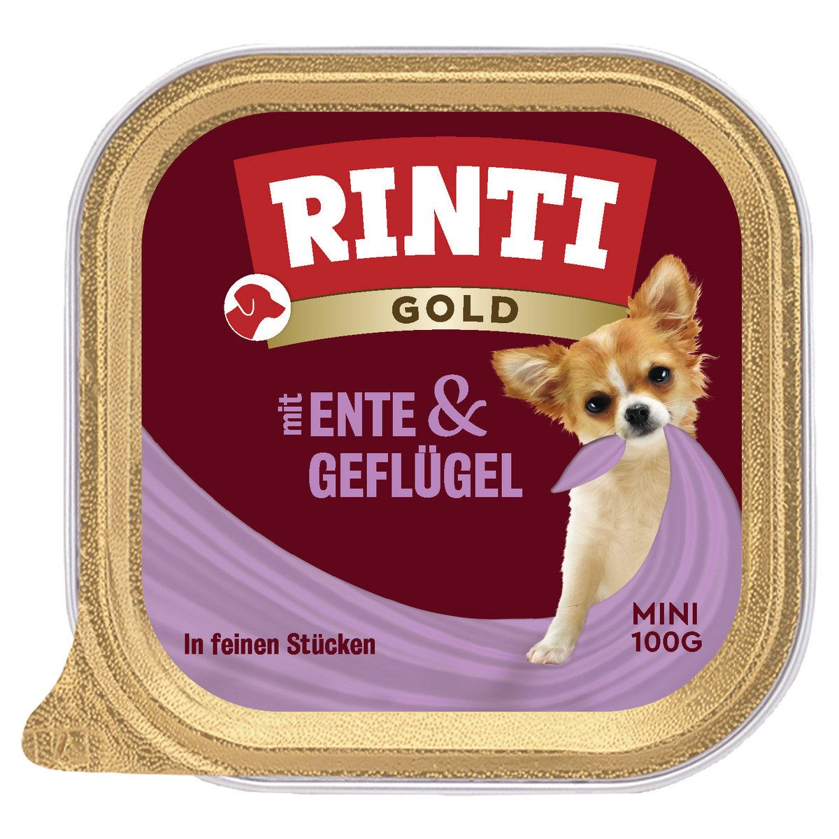 Rinti Gold Mini mit Ente & Geflügel 100 g - 16 Stück, Nassfutter für: Hund