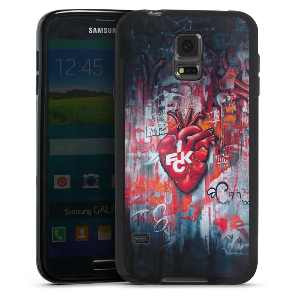 DeinDesign Handyhülle 1. FCK Herz 1. FC Kaiserslautern 1.FCK Herz, Samsung Galaxy S5 Silikon Hülle Bumper Case Handy Schutzhülle