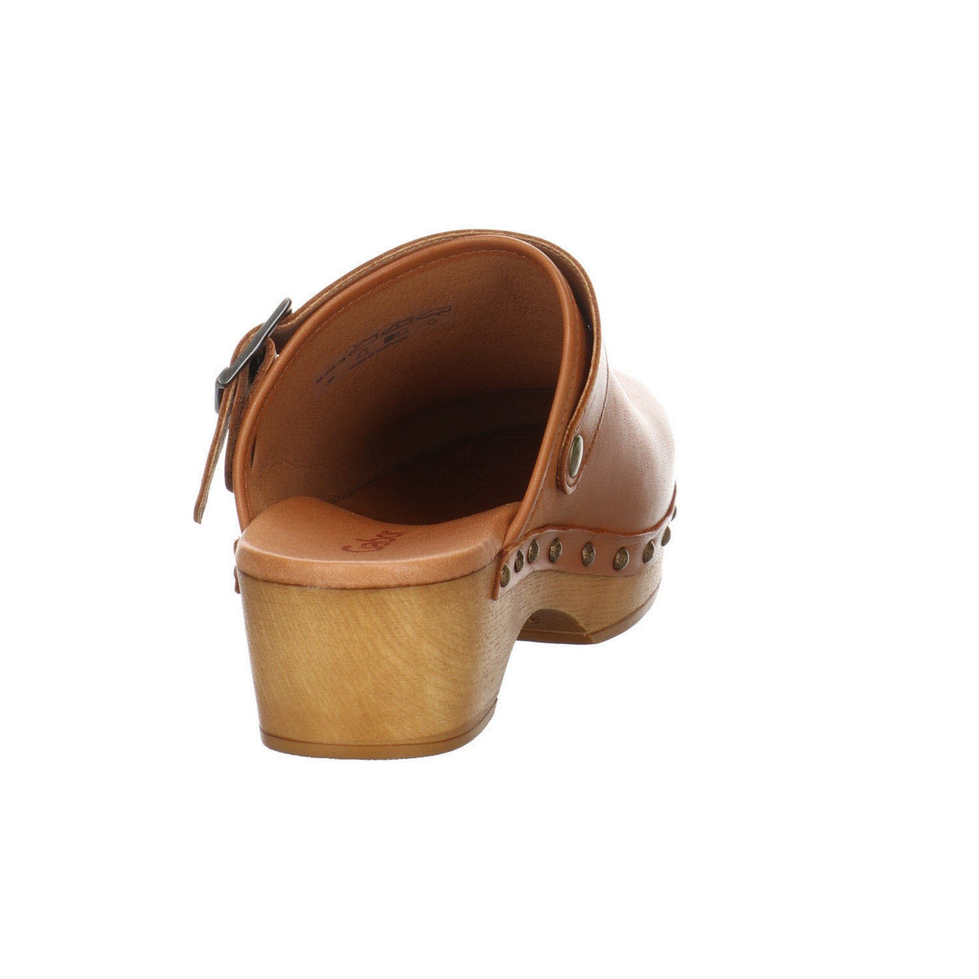 Gabor Clogs Glattleder Damen Pantoletten Sandalen teak Glattleder Pantolette uni