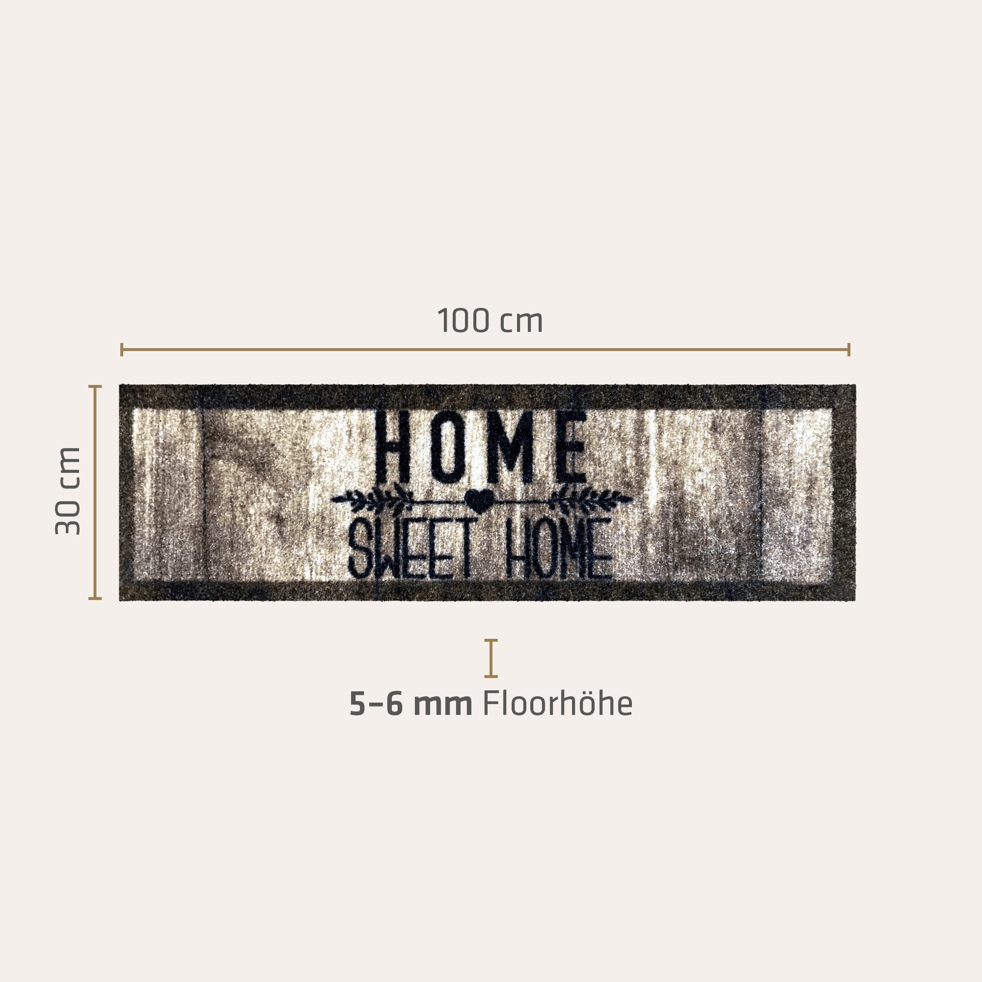 akzente Fußmatte Listen Home Sweet Home, Rechteckig, Höhe: 6 mm, 35x100 cm, günstig online kaufen