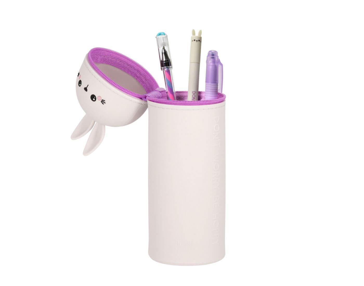 Legami Federmäppchen Federmäppchen Hase 2 in 1 aus weichem Silikon – Bild 2 von 3