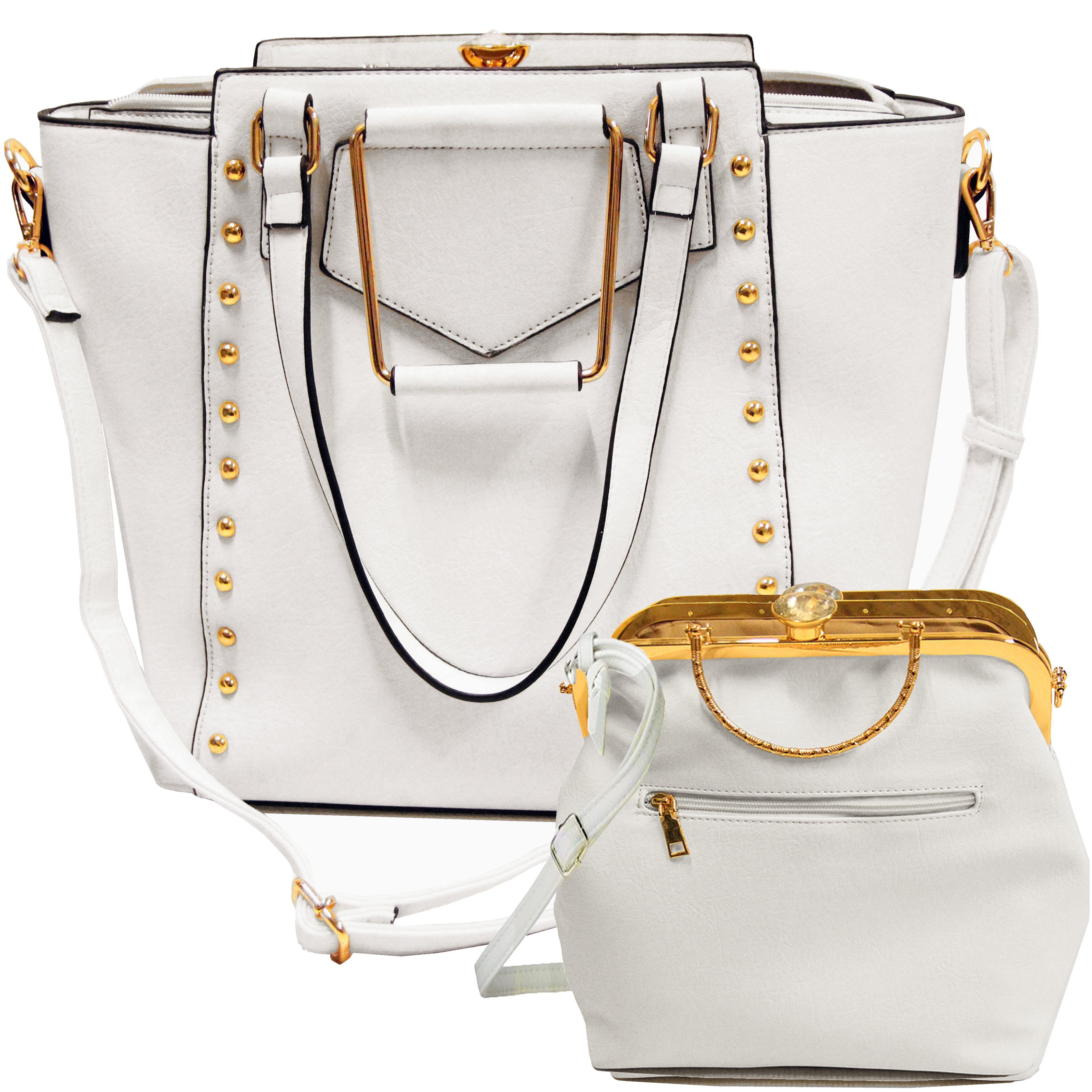 RMK Handtasche Damen Henkeltasche Kunstleder Schulter Abend Tasche 2-teiliges Set