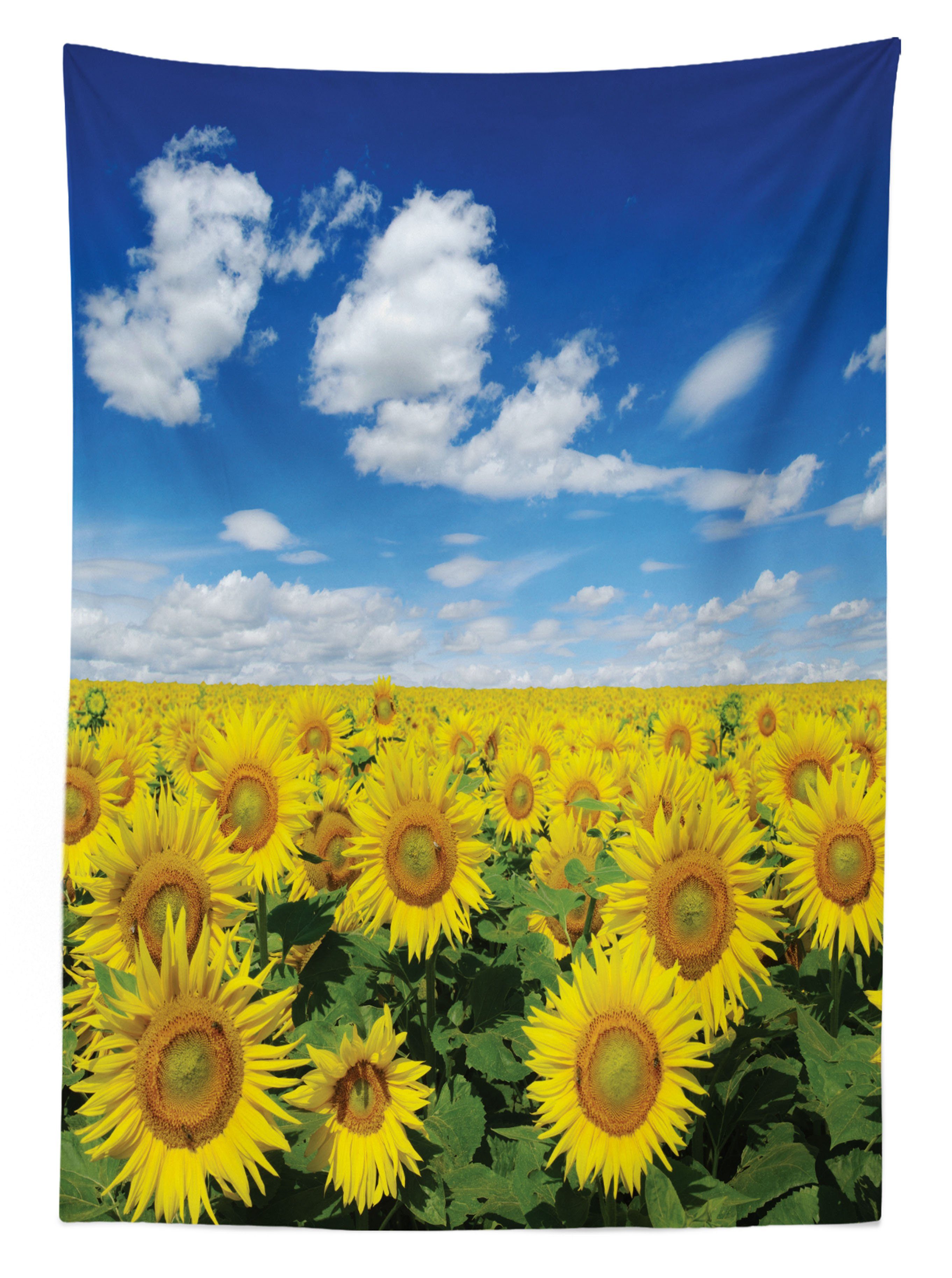 Für Waschbar Bereich Klare Außen Farbfest geeignet Abakuhaus den Land Feld Sonnenblume Frische Tischdecke Farben,