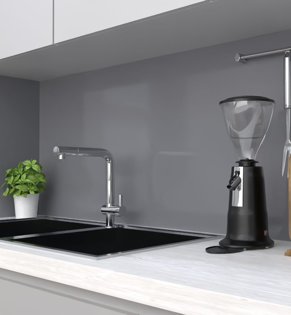 MyMaxxi Küchenrückwand Küchenrückwand selbstklebend Farbe Mondgrau unifarben einfarbig grau, (Klebefolie passend geschnitten und gerollt B 60 cm x H 60 cm), Farbe Mondgrau B 60 cm x H 60 cm