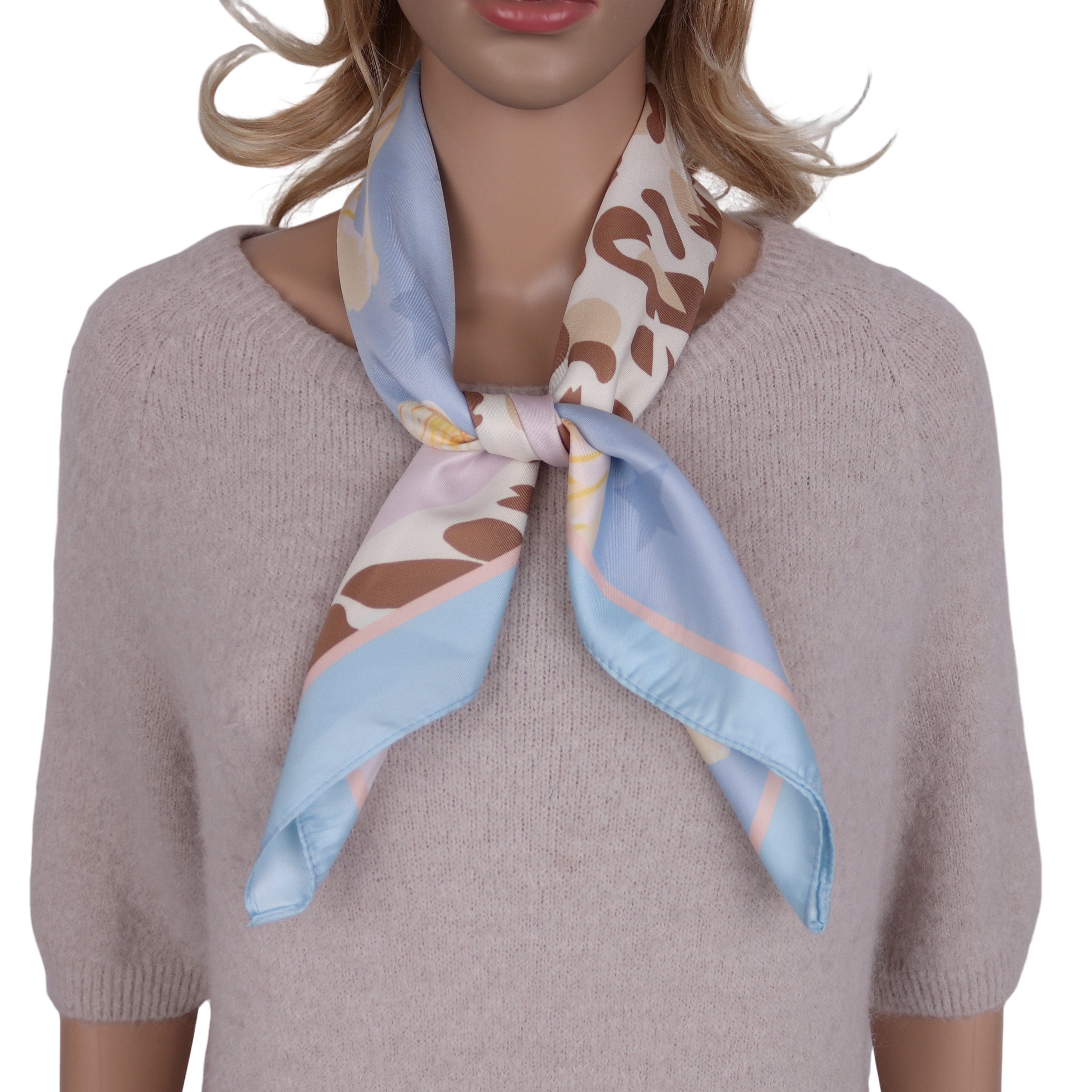 MIRROSI Nickituch Vierecktuch ca. 70x70cm wunderschöne Mustern, Damen Halstuch ideal für Frühling, Sommer oder Herbst