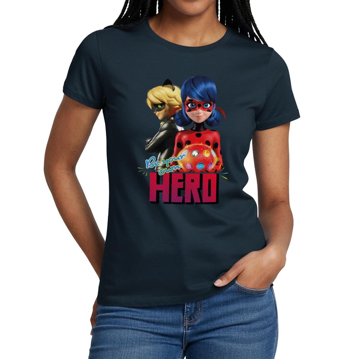 Spreadshirt T-Shirt Miraculous Be Your Own Hero Frauen T-Shirt (1-tlg) Slim Fit, fällt klein aus