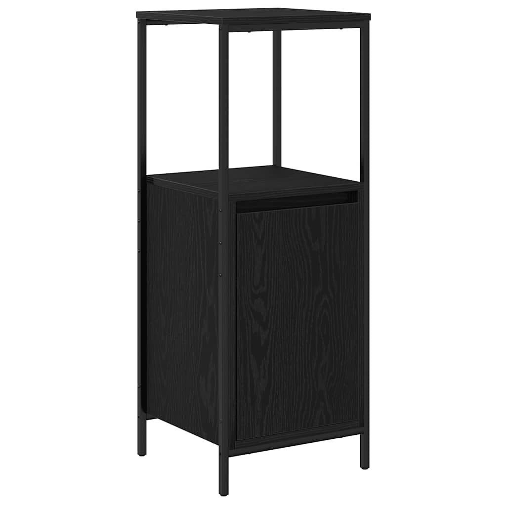 vidaXL Badezimmerspiegelschrank Badschrank mit Regalen Schwarz Eichen-Optik 36x35x95 cm (1-St)