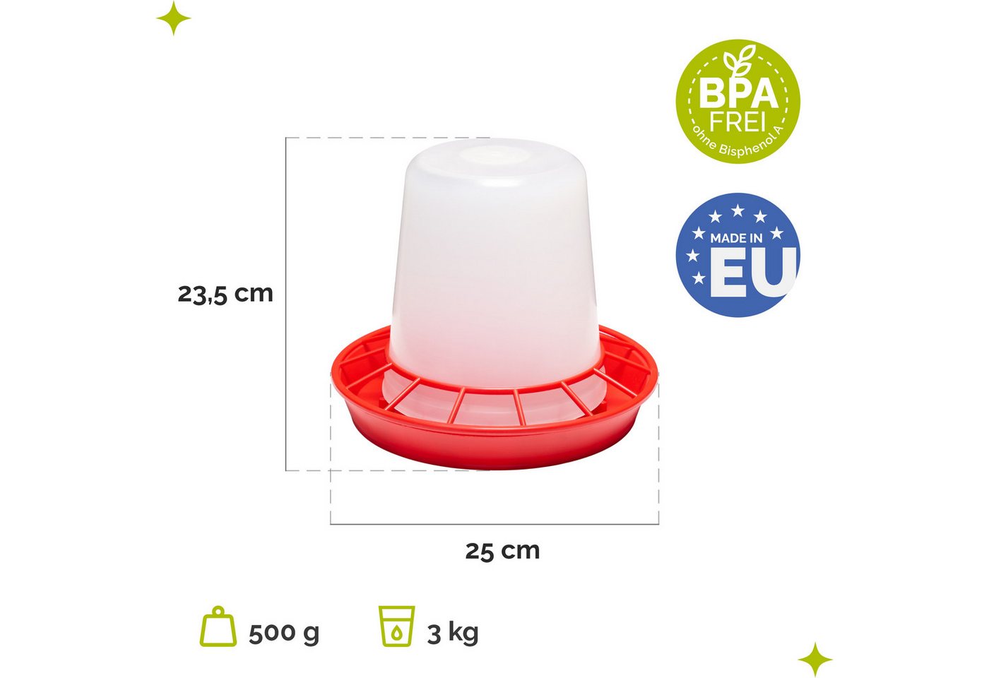 Thumbnail - Garronda Futterspender 3 - 22 kg Futterautomat für Hühner leicht zu reinigen GD-0151