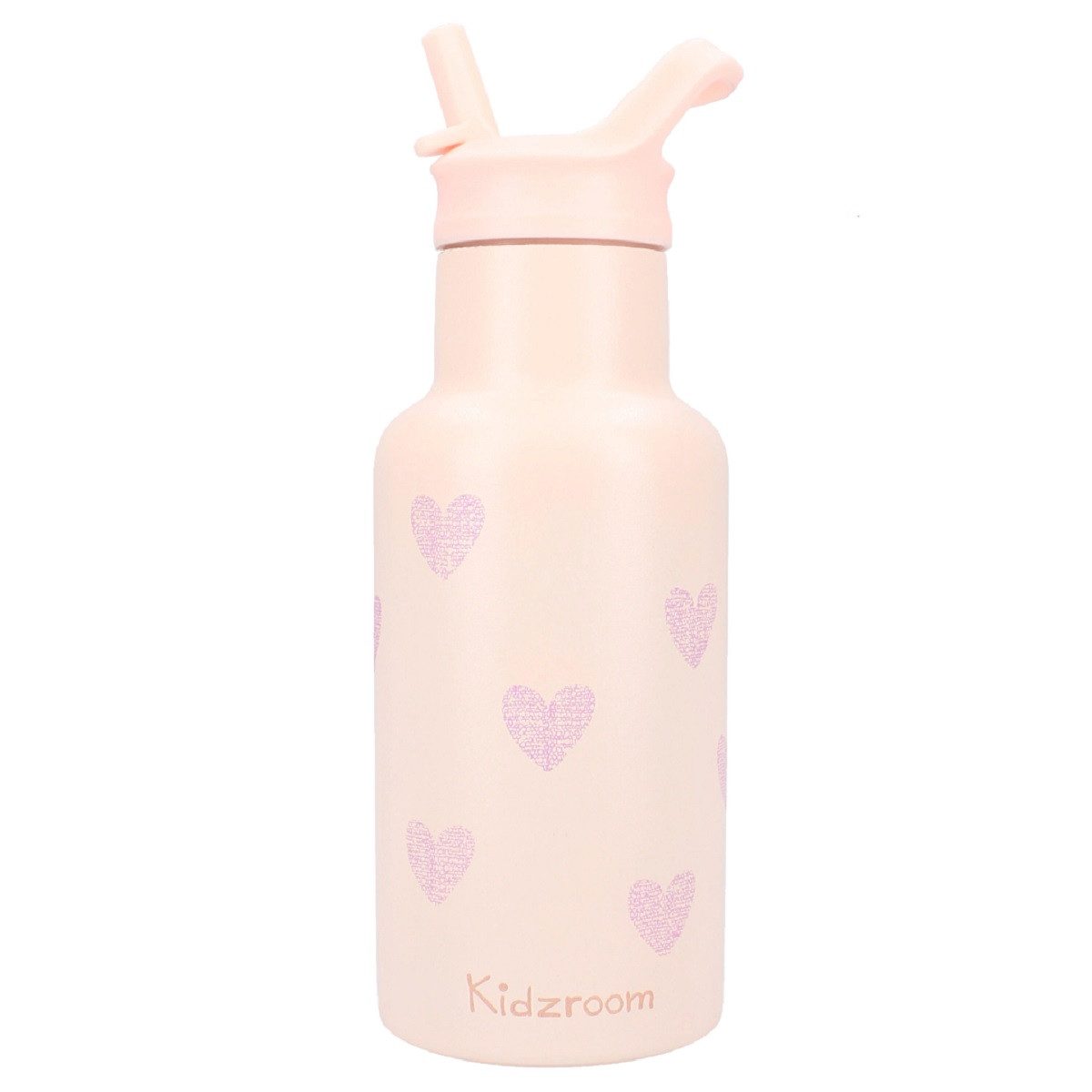 Trinkflasche Wasserflasche 350 ml für Kinder aus Edelstahl mit Strohhalm