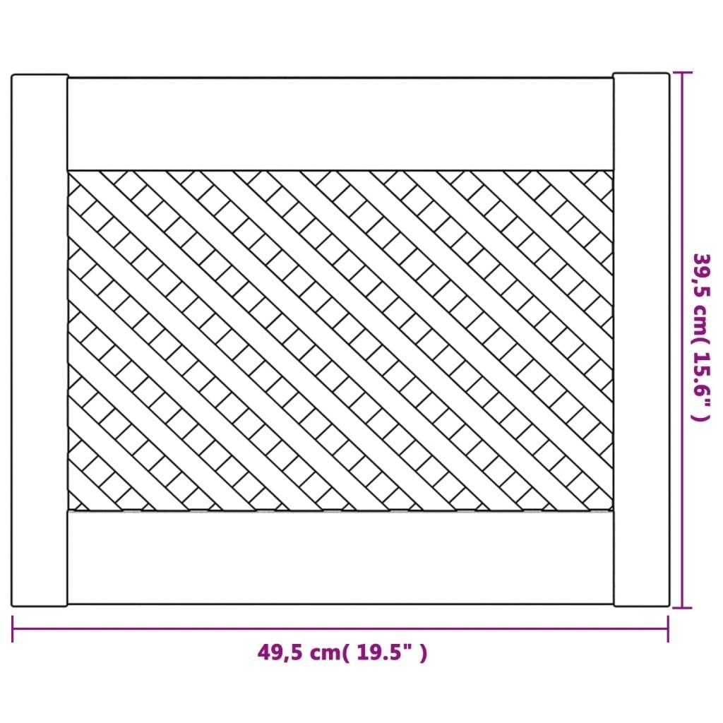 vidaXL Kleiderschrank Schranktüren Kiefer cm Gitterdesign Stk 2 49,5x39,5 Massivholz