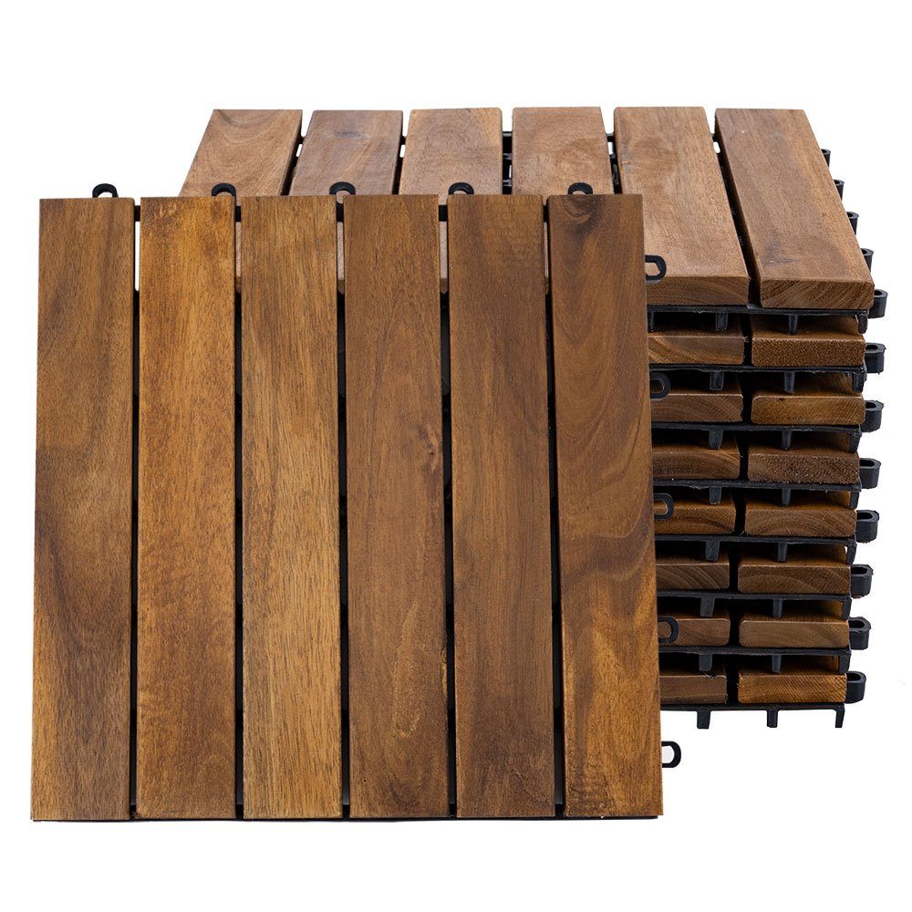 etc-shop Holzfliesen, Holzfliese Terrassenplatten Klickfliesen Akazie günstig online kaufen