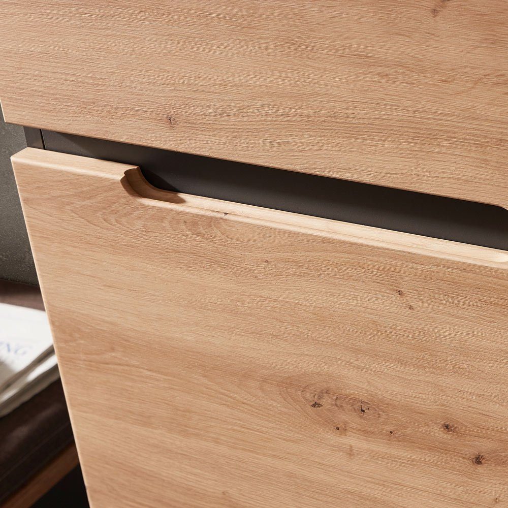 Lomadox Kleiderschrank MANRESA-36 Garderobenschrank Flur in Artisan Eiche Nb. mit Graphit 105/192/38 cm
