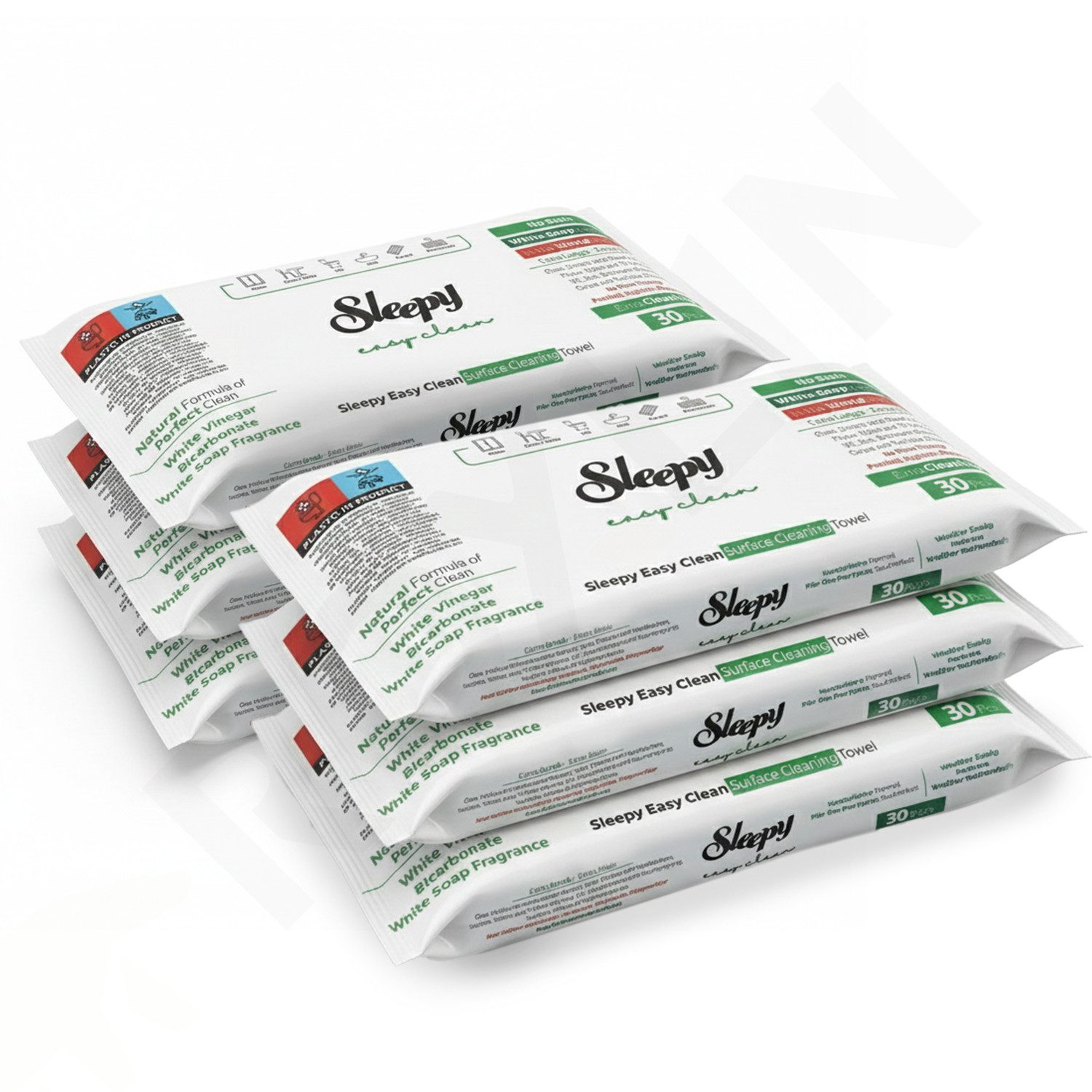 Roxlin Sleepy Easy Clean Reinigungstücher – 30 Stück – Extra Stark & Dick Reinigungstücher (6-tlg)