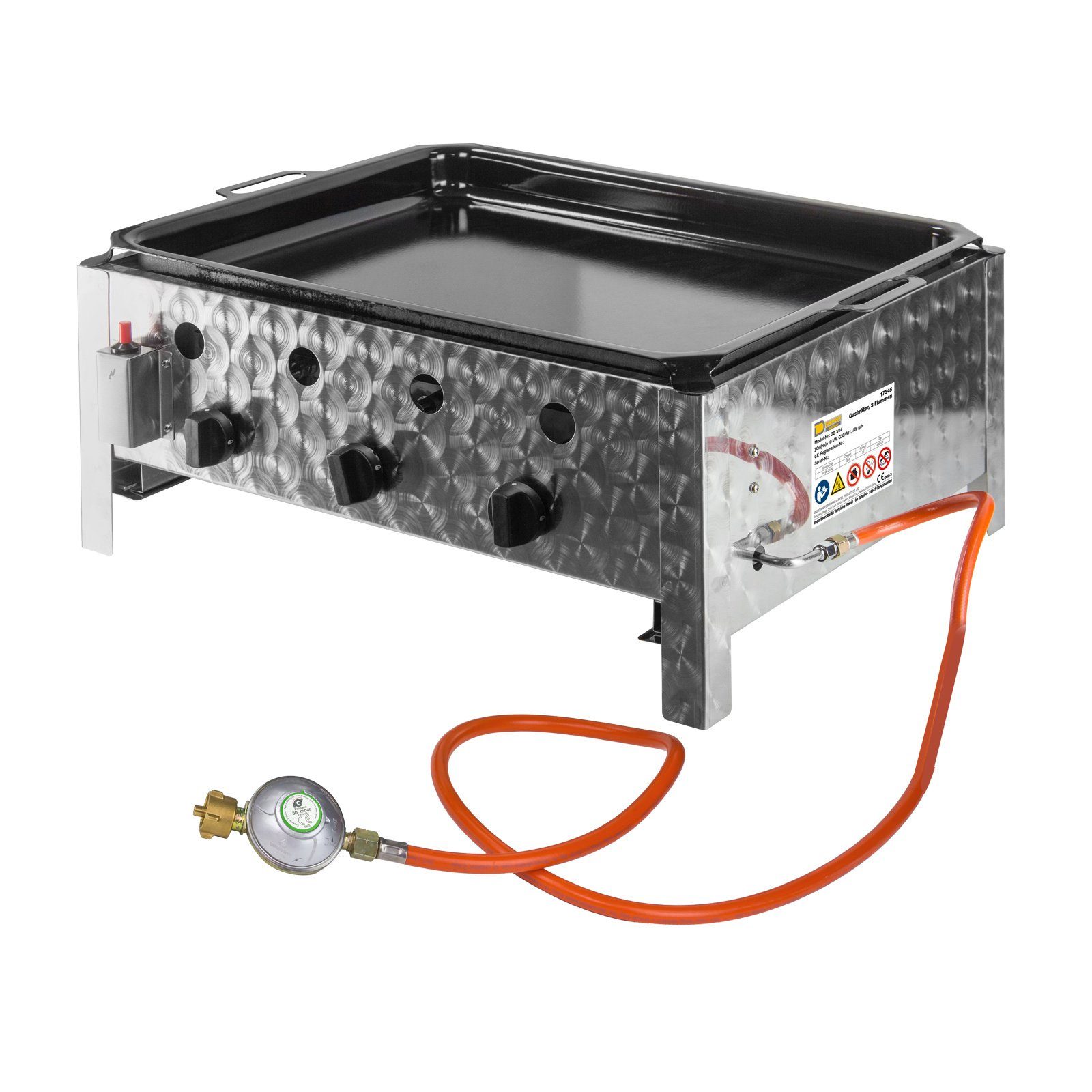 DEMA Gasgrill Gasbräter - Wurstbräter - Tischbräter mit 3 Flammen 71 x 57 x 30 cm