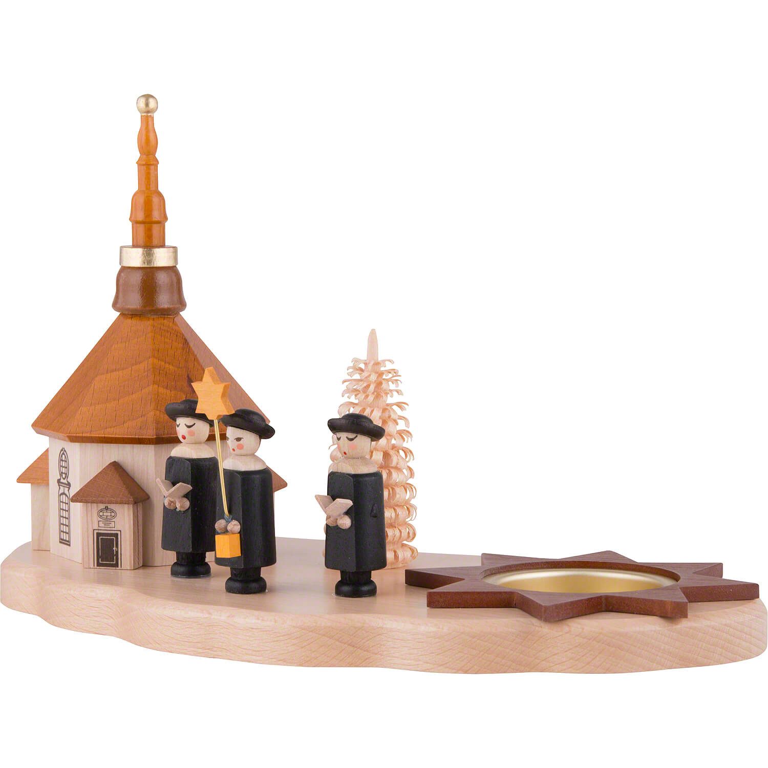 Dregeno Erzgebirge Schwibbogen Teelichthalter mit Seiffener Kirche und Kurr günstig online kaufen