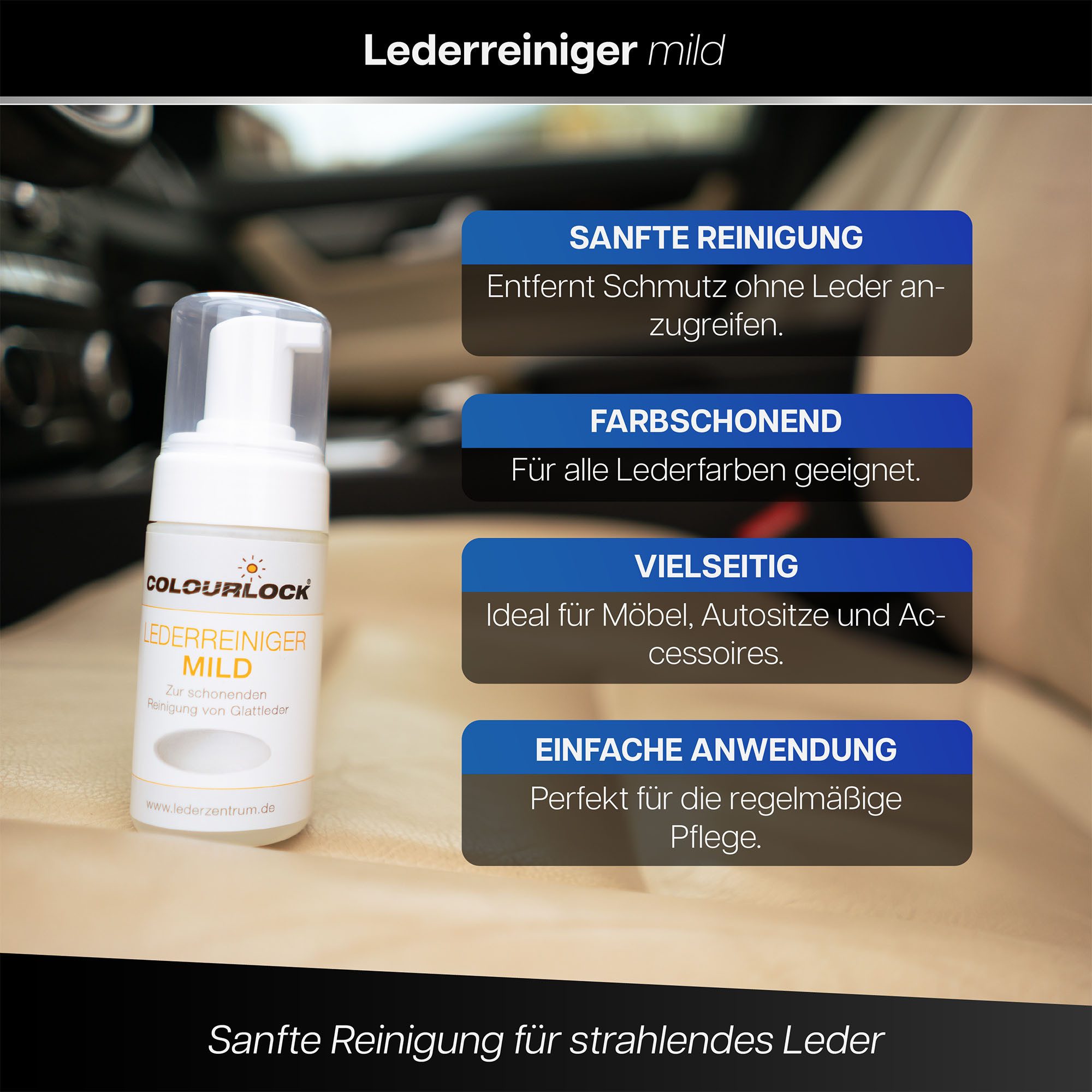 autopflege Colourlock Lederpflege Sets Lederpflegeset (6 St), Leder Pflege Set geeignet für Auto Sofa Couch UVM.