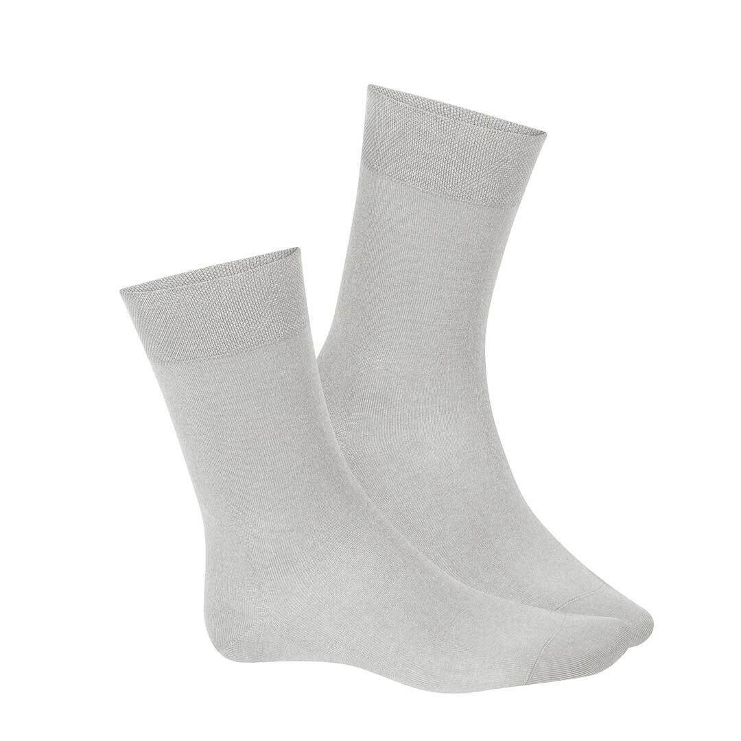 feinster Basicsocken EXQUISIT RELAX 97% Herren aus Socken Hudson Baumwolle (1-Paar) Silber 0502