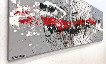 WandbilderXXL XXL-Wandbild Battle of Contrasts 210 x 70 cm, Abstraktes Gemälde, handgemaltes Unikat