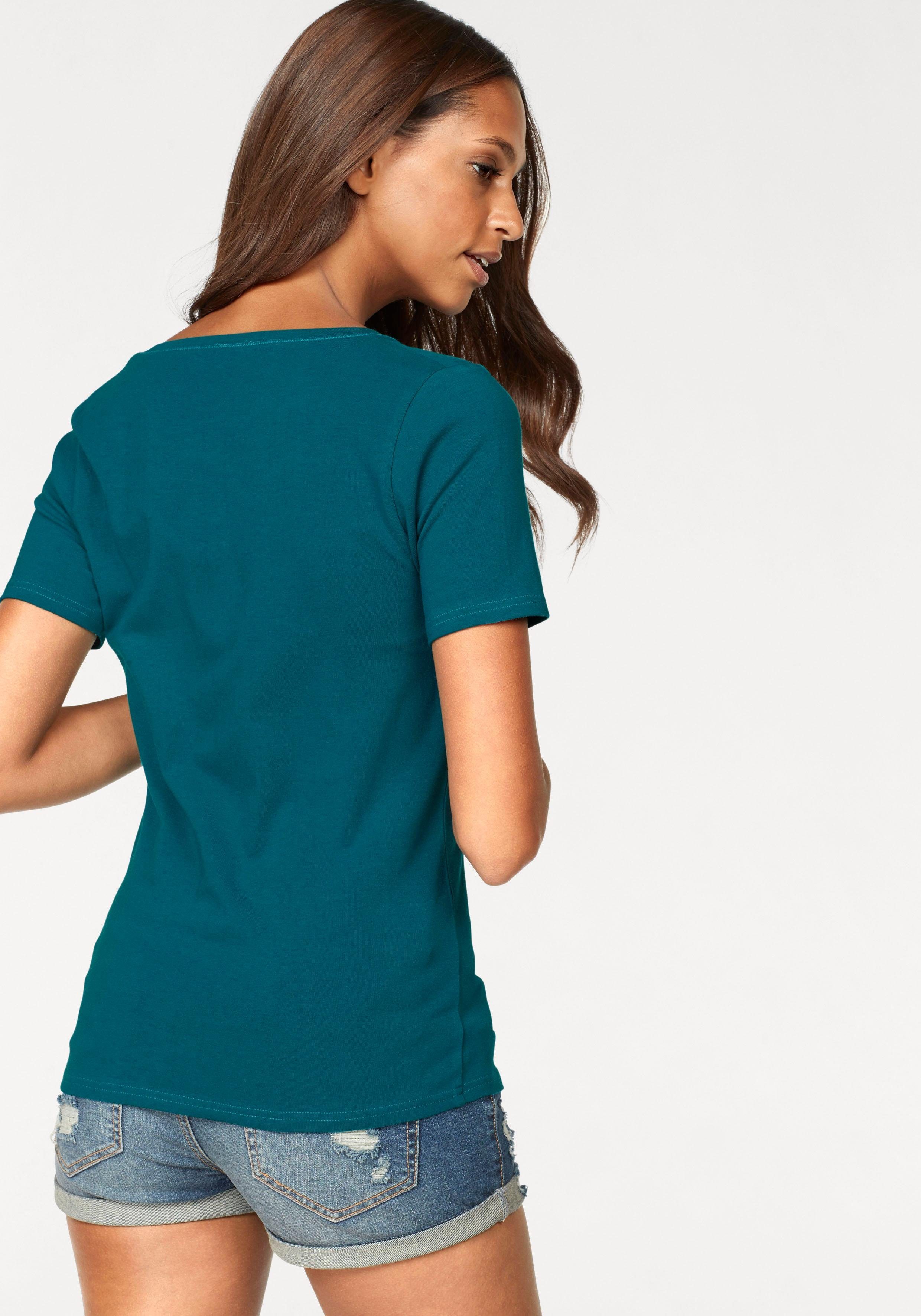 Vivance by Lascana T-Shirt (2er-Pack) aus elastischer Baumwoll-Qualität, sommerlich leicht