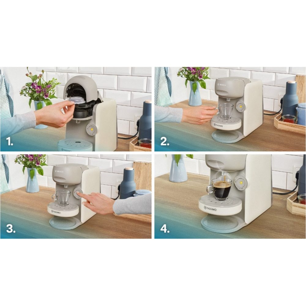 BOSCH Küchenmaschine TAS167P, 1400 W, Kapsel-Automat für Kaffee, Espresso und Cappuccino