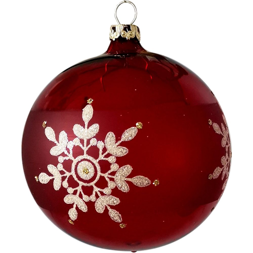 stierblut handdekoriert Weihnachtsbaumkugel St), Kristallblüten, Glasdesign Thüringer mundgeblasen, Weihnachtskugel-Set (6