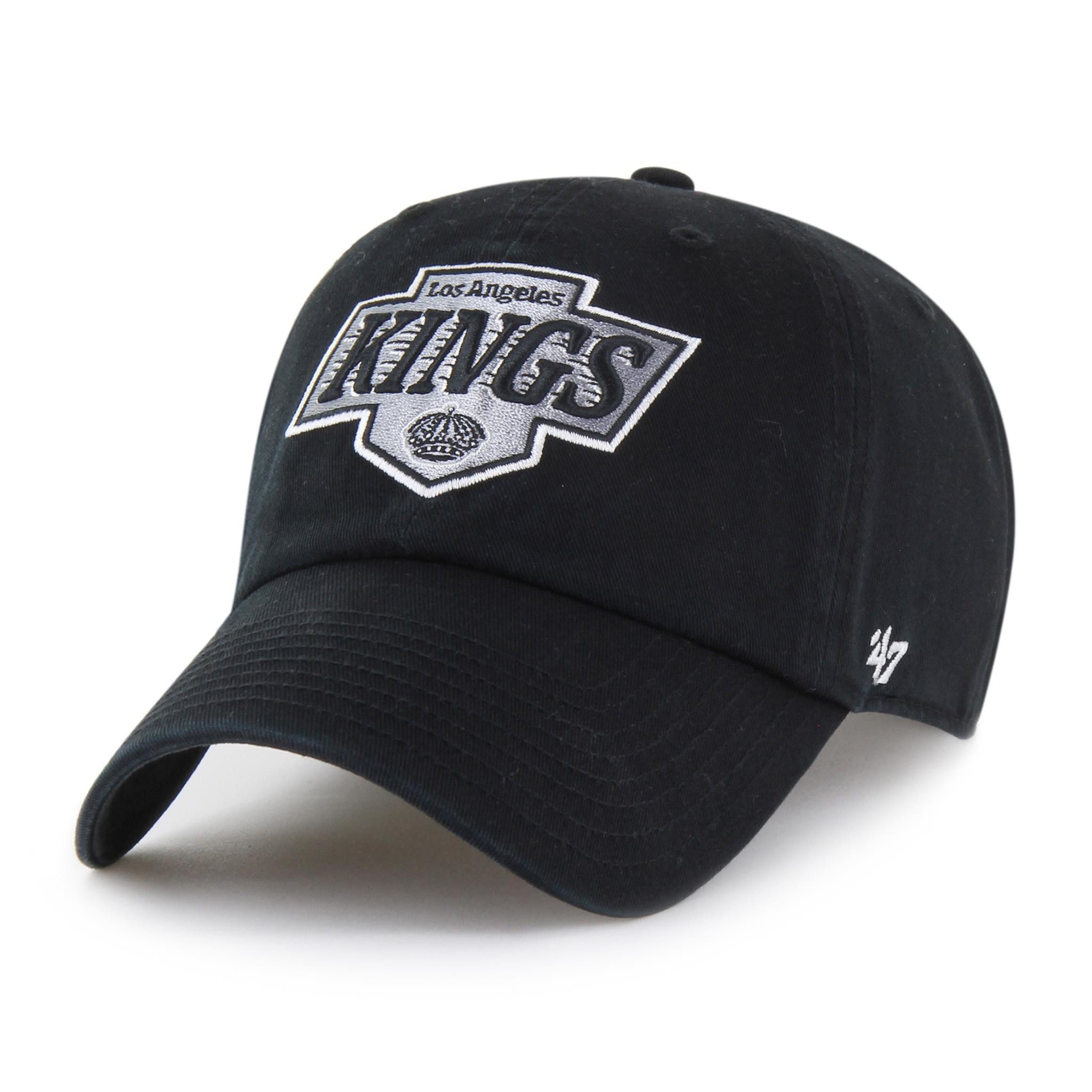 '47 Brand Baseball Cap '47 Brand NHL Cap '47 CLEAN UP Los Angeles Kings Black (Basecap, Basecap, Clean Up Cap) Used-Look (Garment Wash)