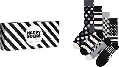 Happy Socks Socken (Packung, 4-Paar) Classic Black & White Socks Gift Set