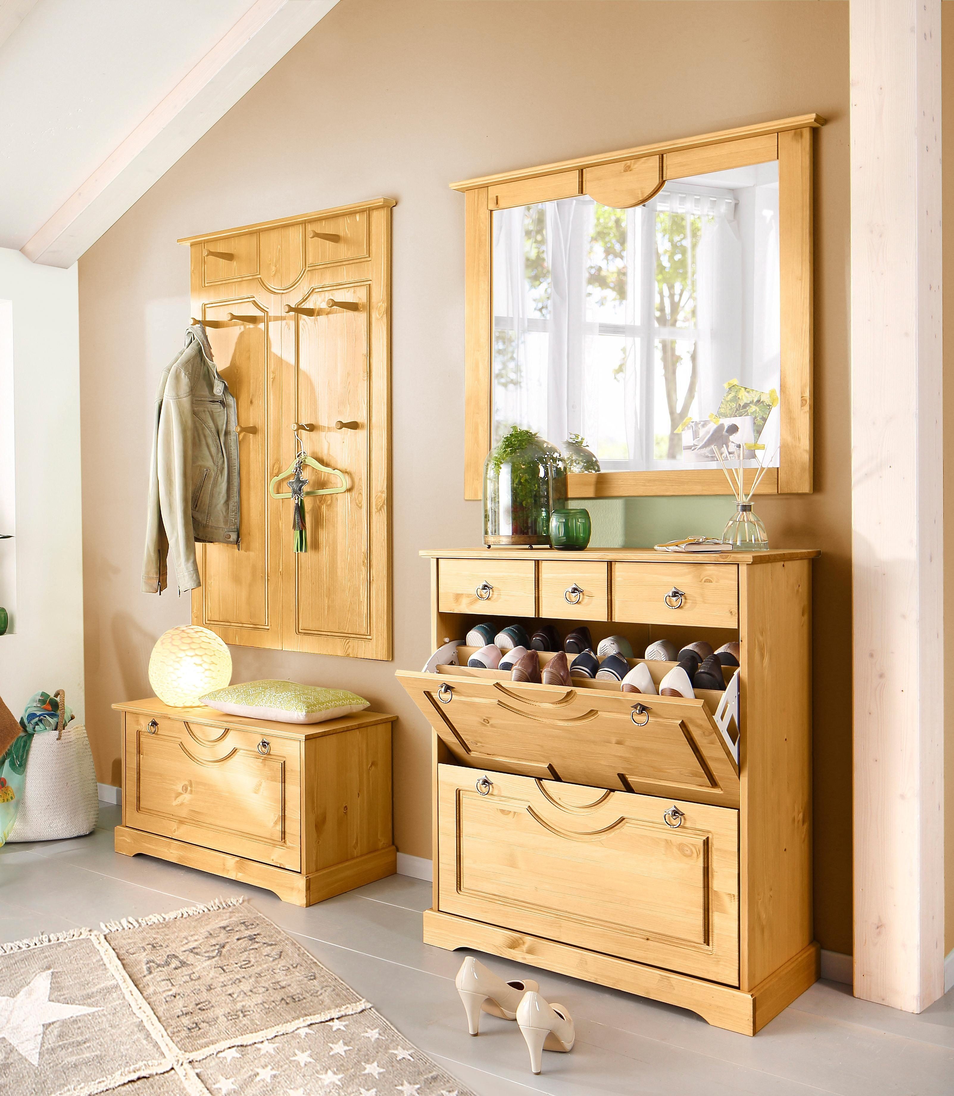 OTTO home Garderoben-Set Klera, (Set, 4-St), 4-teilig, aus massiver Kiefer, FSC®-zertifiziert