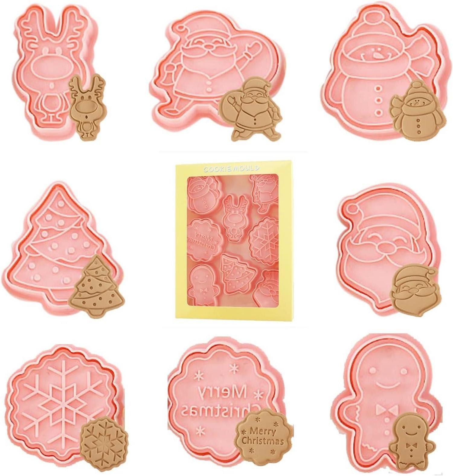 Back-Set Ausstechförmchen Weihnachten 3D Set 9 Stück Plätzchen Backen Küche