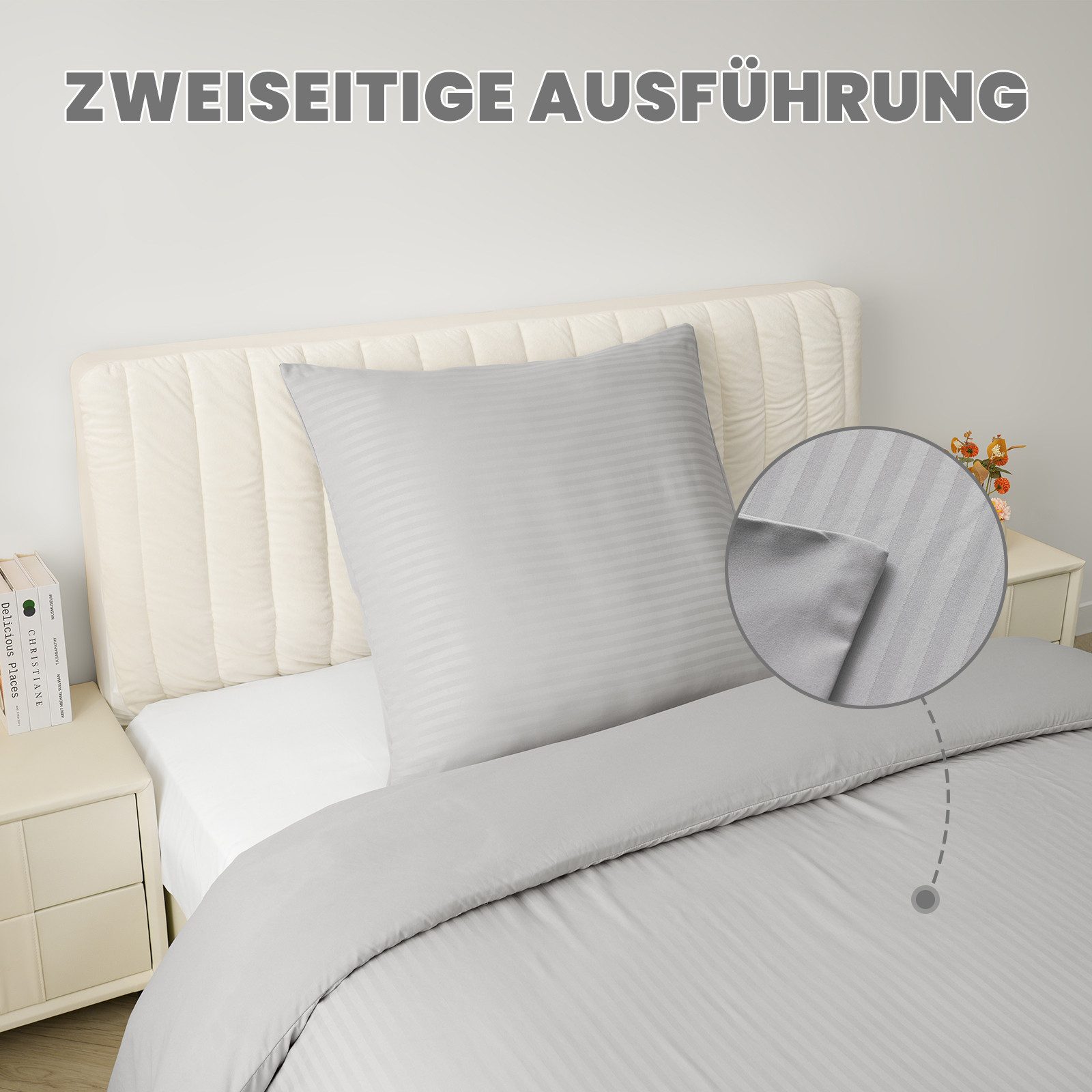 Good Nite Bettwäsche Gestrecktes Mikrofaser-Bettwäsche-Set mit Reißverschlu günstig online kaufen