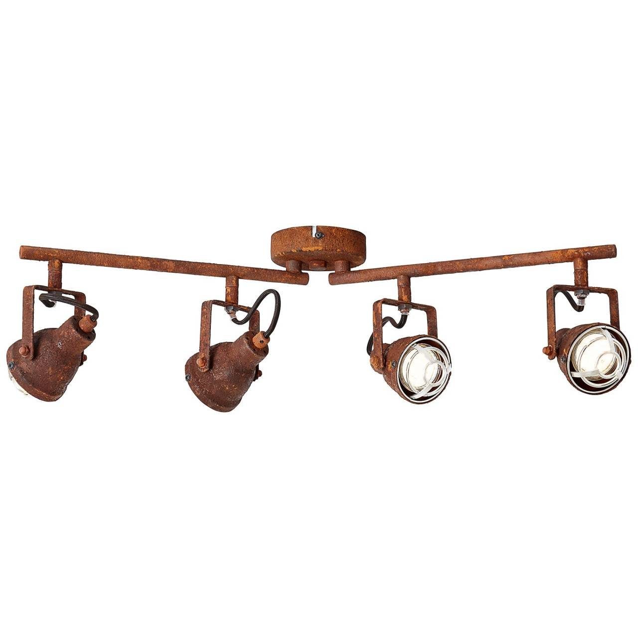 Deckenleuchte Lampe Spotrohr rostfarbend 4x Brilliant GU10, Bente f Bente, 4flg PAR51, 4W, geeignet