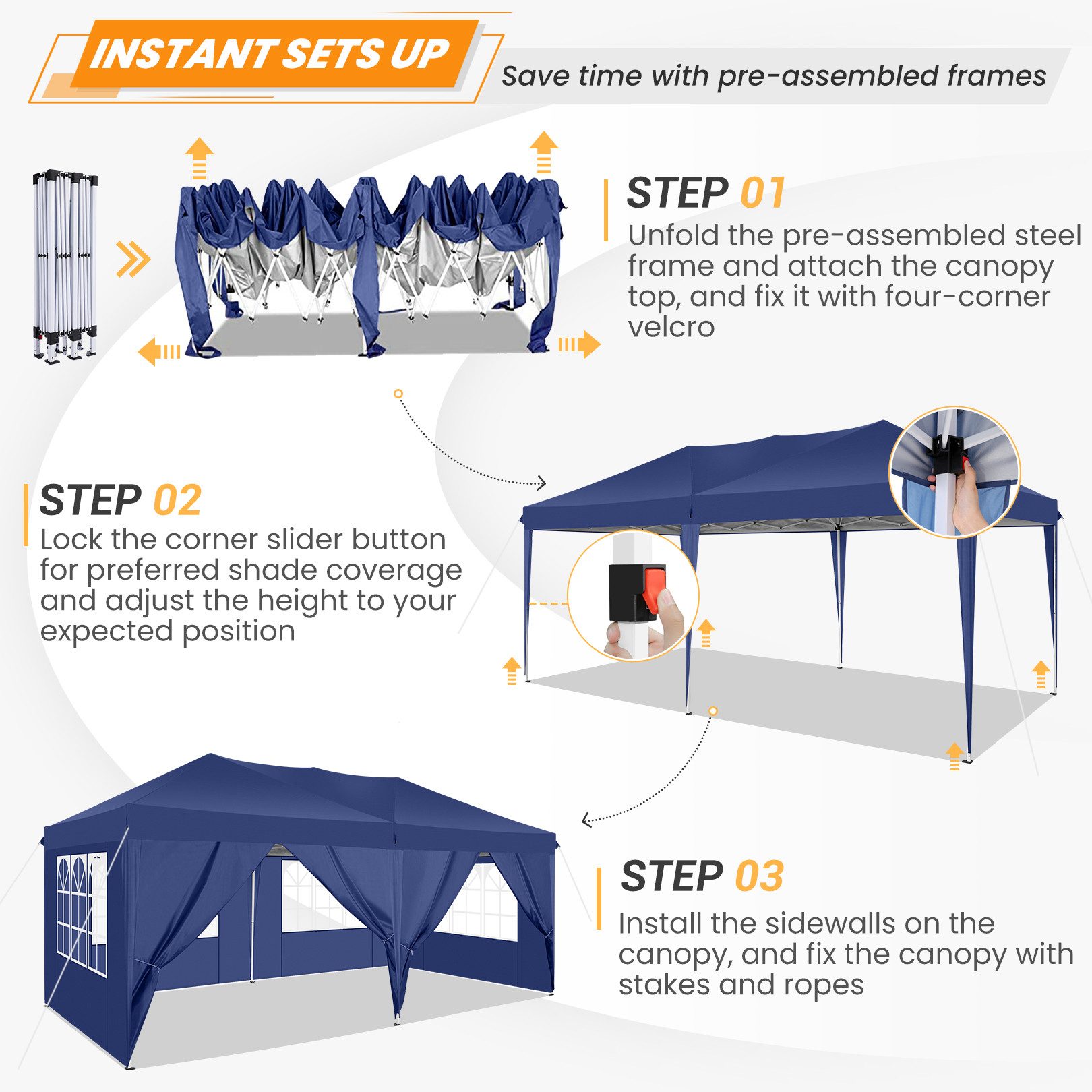 LUCKZON Pavillon 3x6m, Faltbar Pavillon Wasserdicht, günstig online kaufen