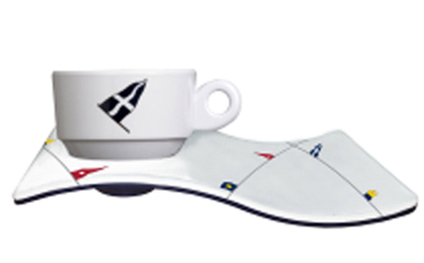 Marine Business Espressotasse Espressotasse Regata Welle mit Unterteller, 1-tlg., Melamin