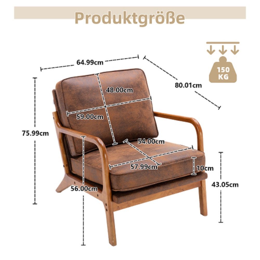 GLP Loungesessel Relaxsessel Holzsessel mit gepolstertem günstig online kaufen