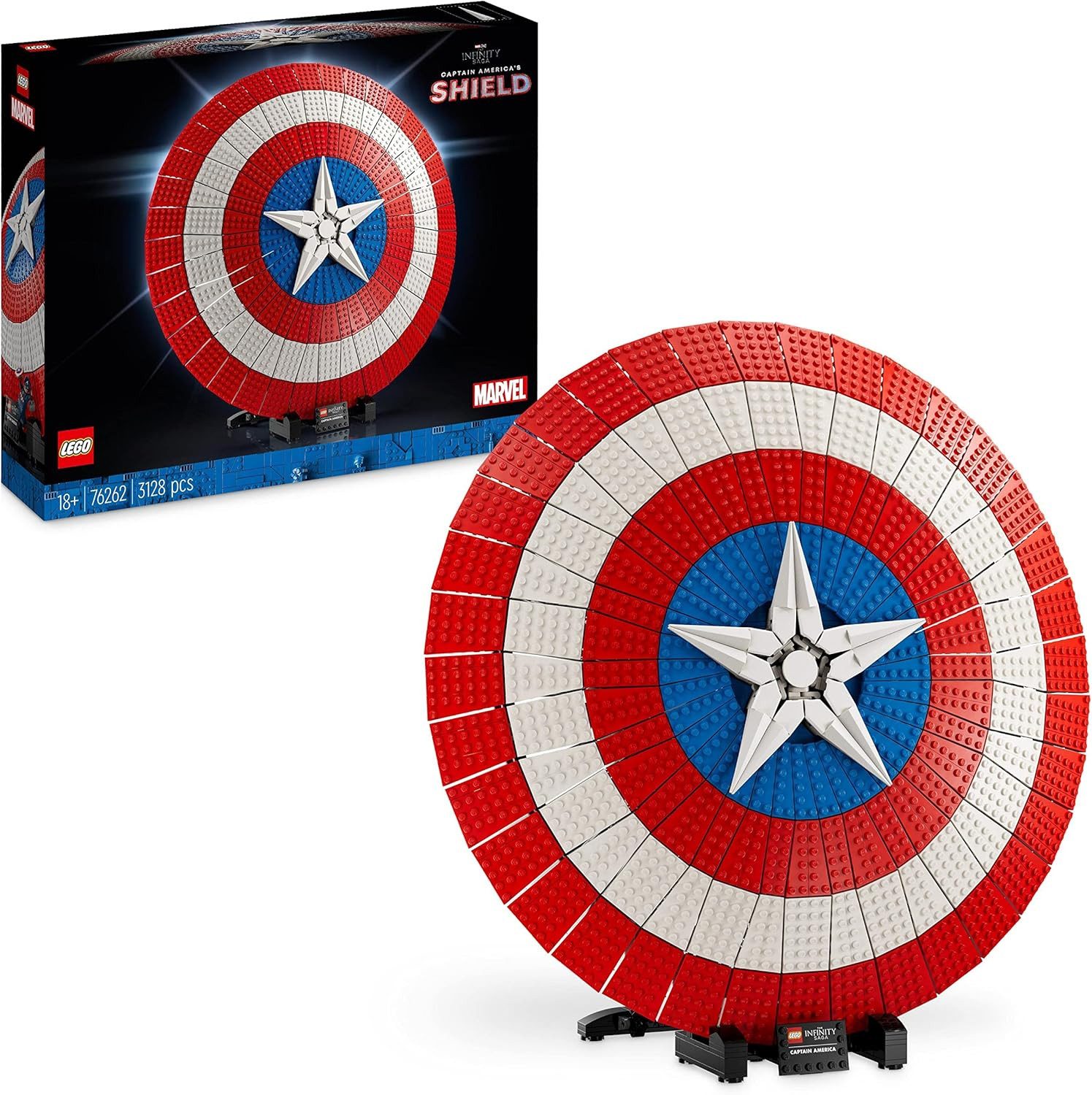 LEGO® Marvel Super Heroes - Captain Americas Schild (76262) Konstruktions-Spielset, (3128 St., Infinity Saga), Inkl. Captain America Minifigur